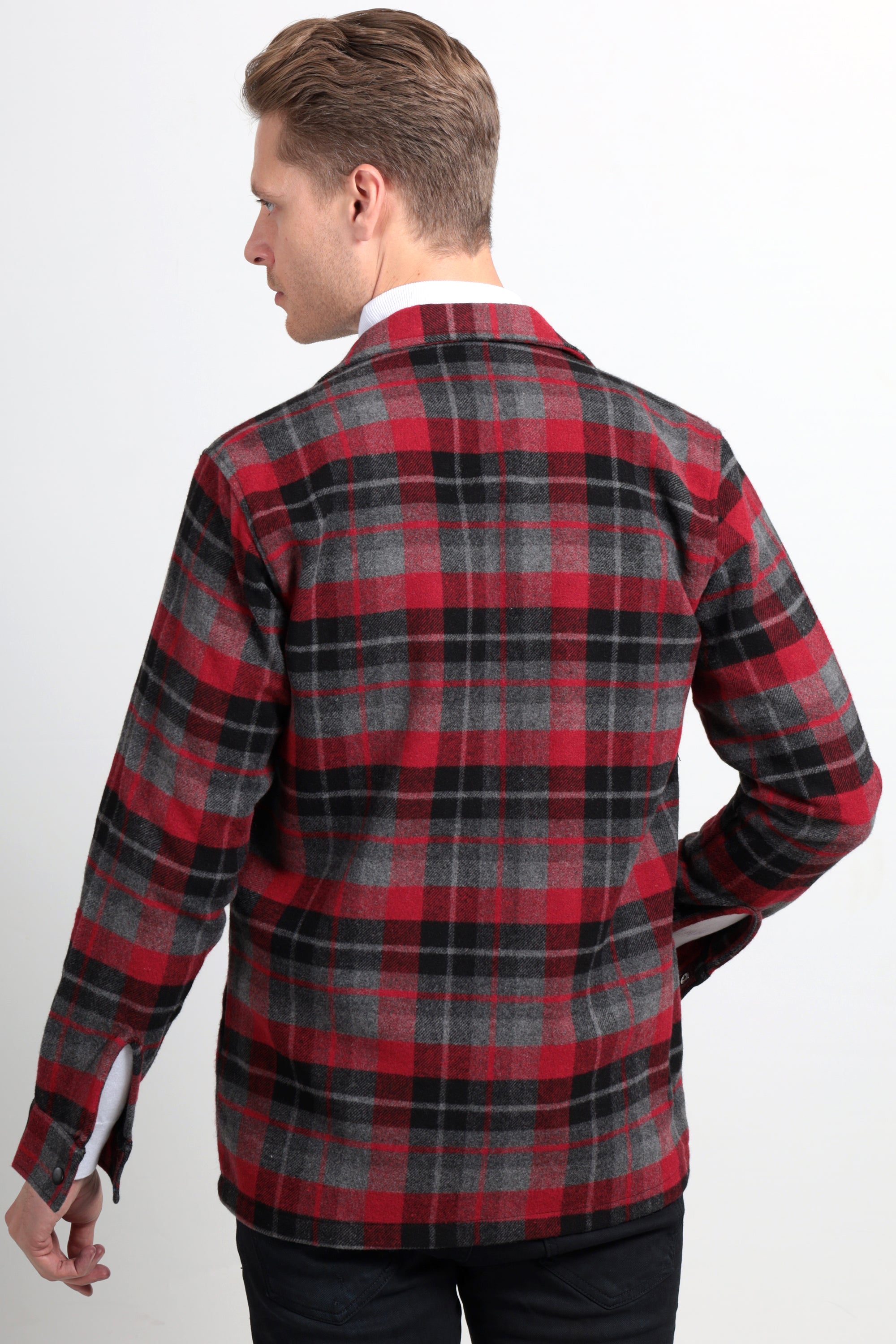 Theo Black Red Check Overshirt